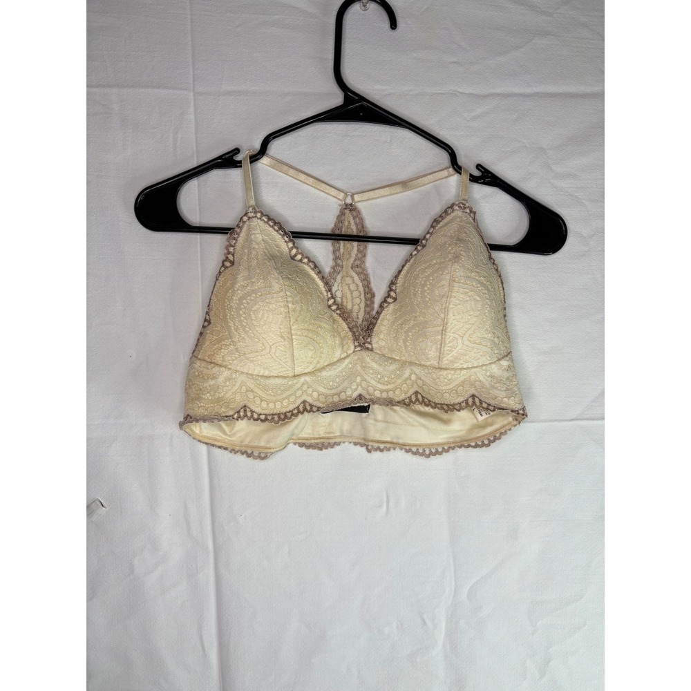 fab rik lace bralette cream racerback crochet trim unlined comfort